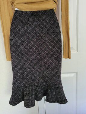 Express "tweed look" knee length skirt